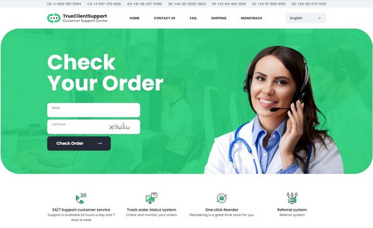 True-Client-Support.com website